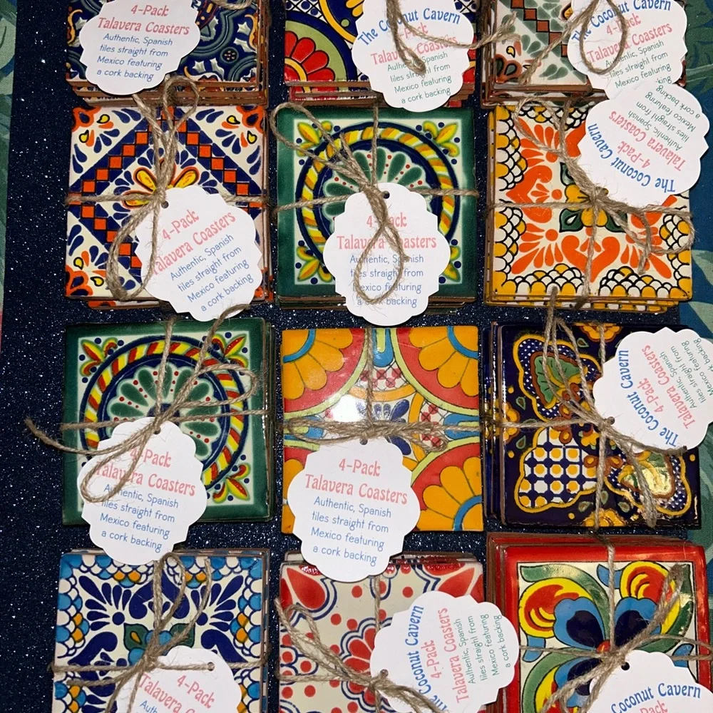 Colorful Talavera Coasters Set of 4